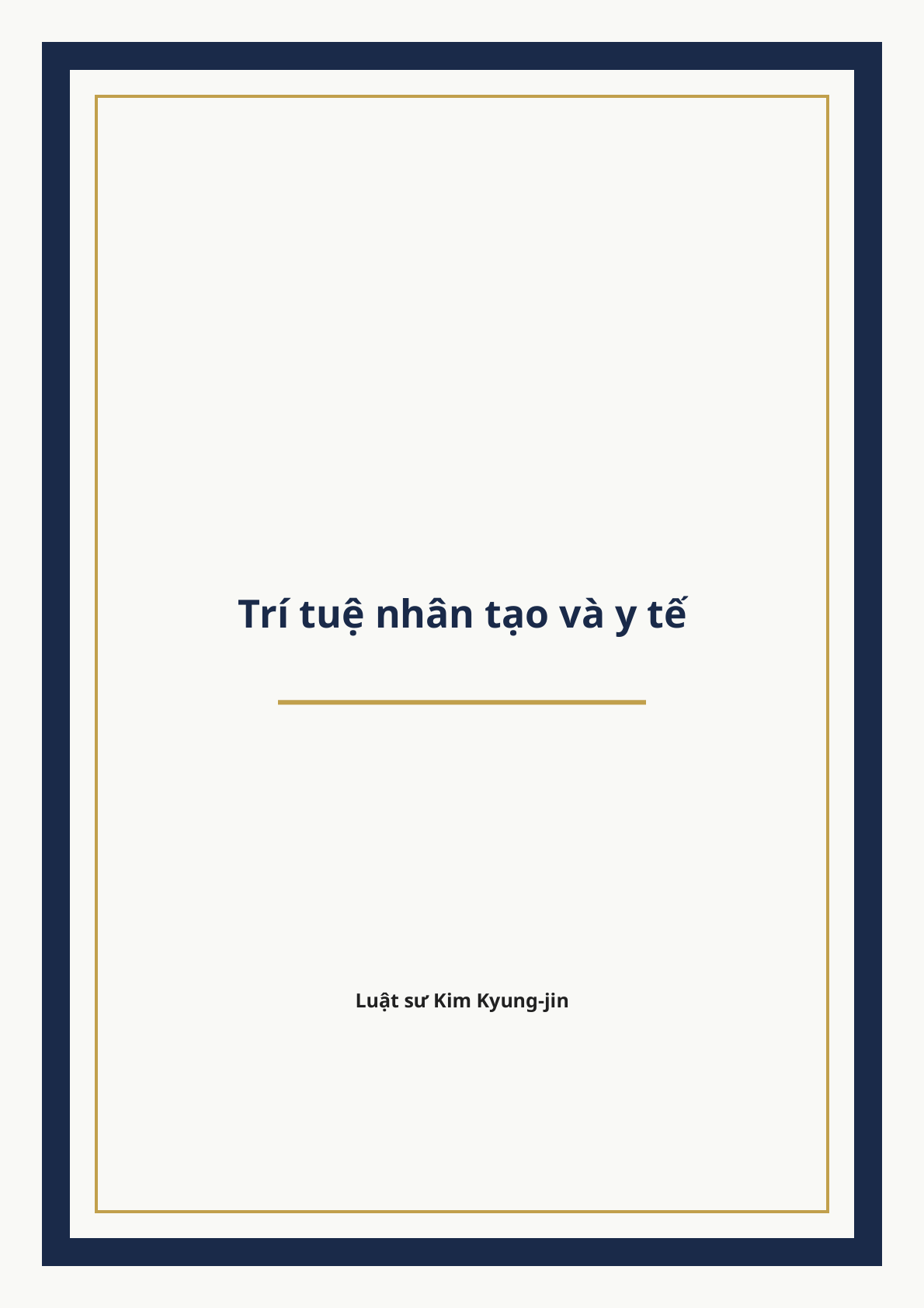 Bìa Trí tuệ nhân tạo và y tế