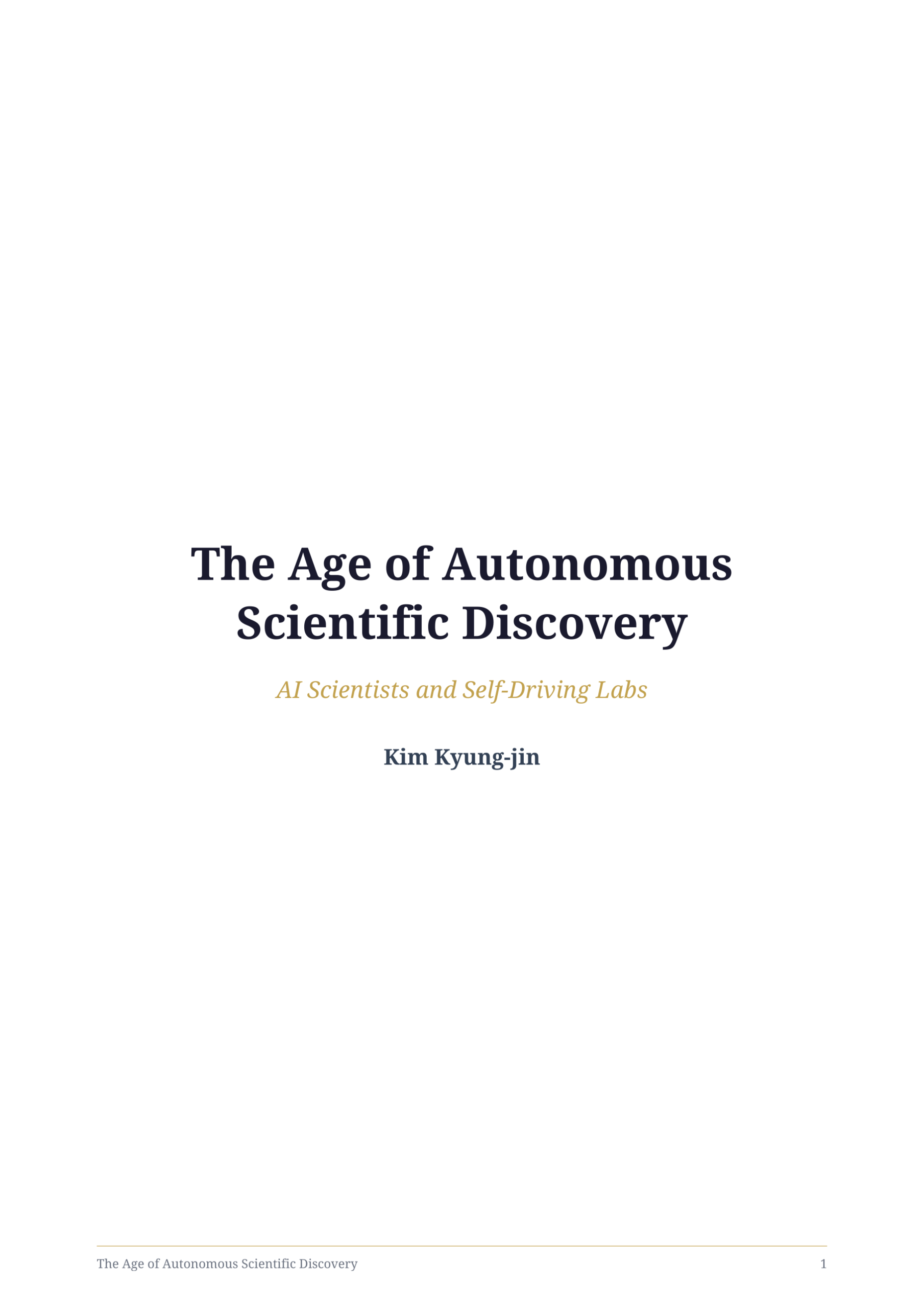 The Age of Autonomous Scientific Discovery cover